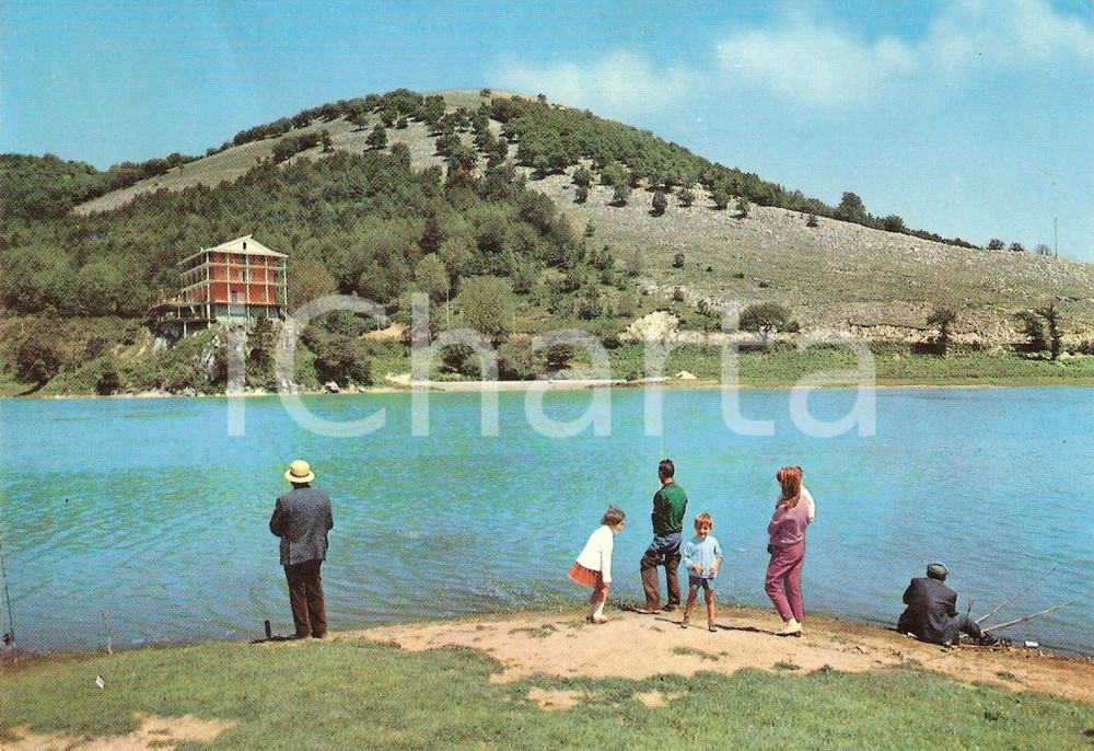 Cartolina originale da collezione 1972 BAGNOLI IRPINO AV Pesca al LAGO LACENO Cartolina VINTAGE 1