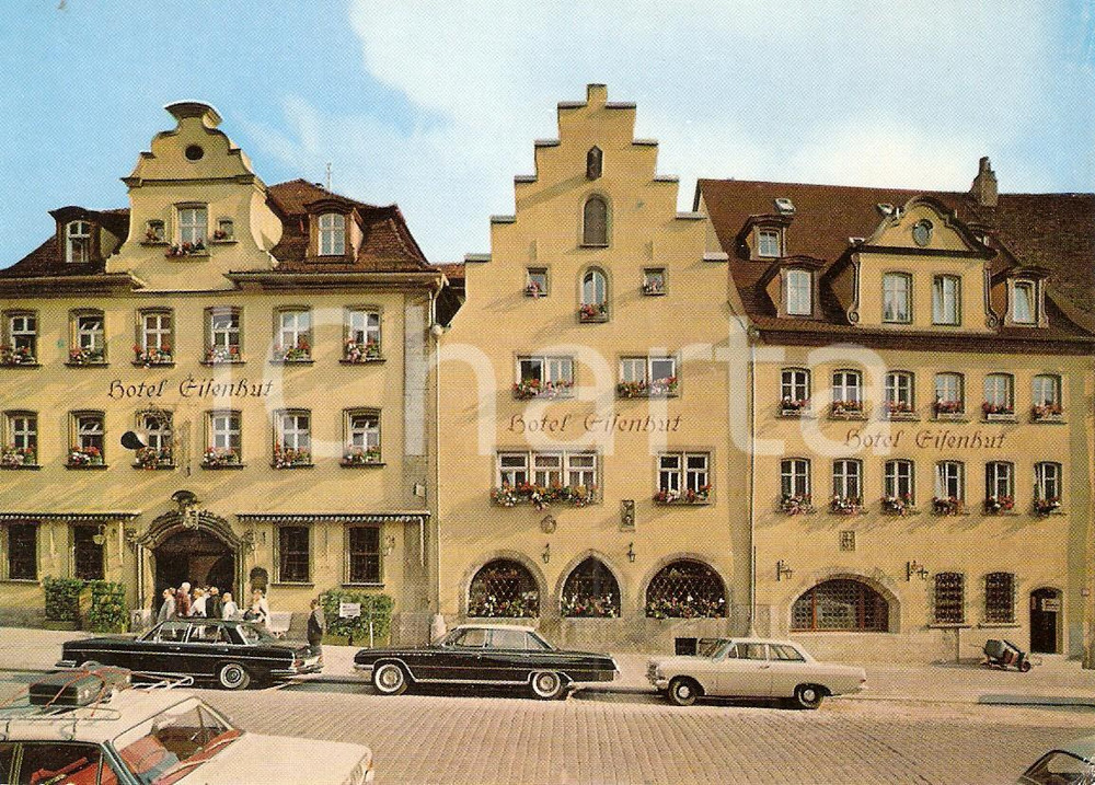Cartolina originale da collezione 1955 ca ROTHENBURG OB DER TAUBER (GERMANIA) Hotel Eisenhut *Cartolina ANIMATA 1