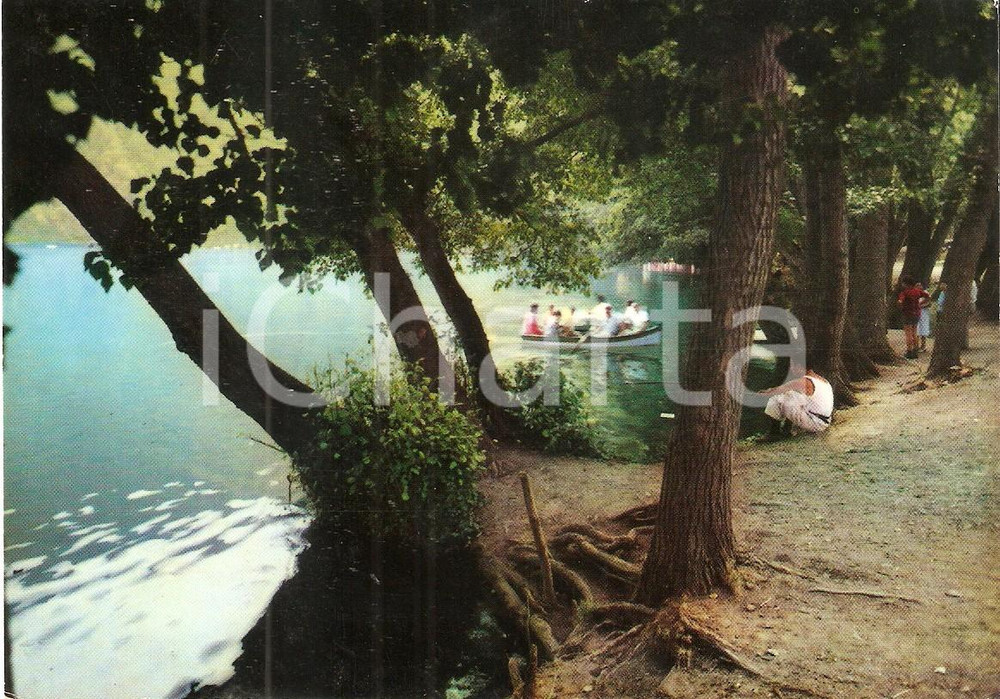 Cartolina originale da collezione 1969 RIONERO IN VULTURE PZ Barca sul lago MONTICCHIO Cartolina FG VG 1