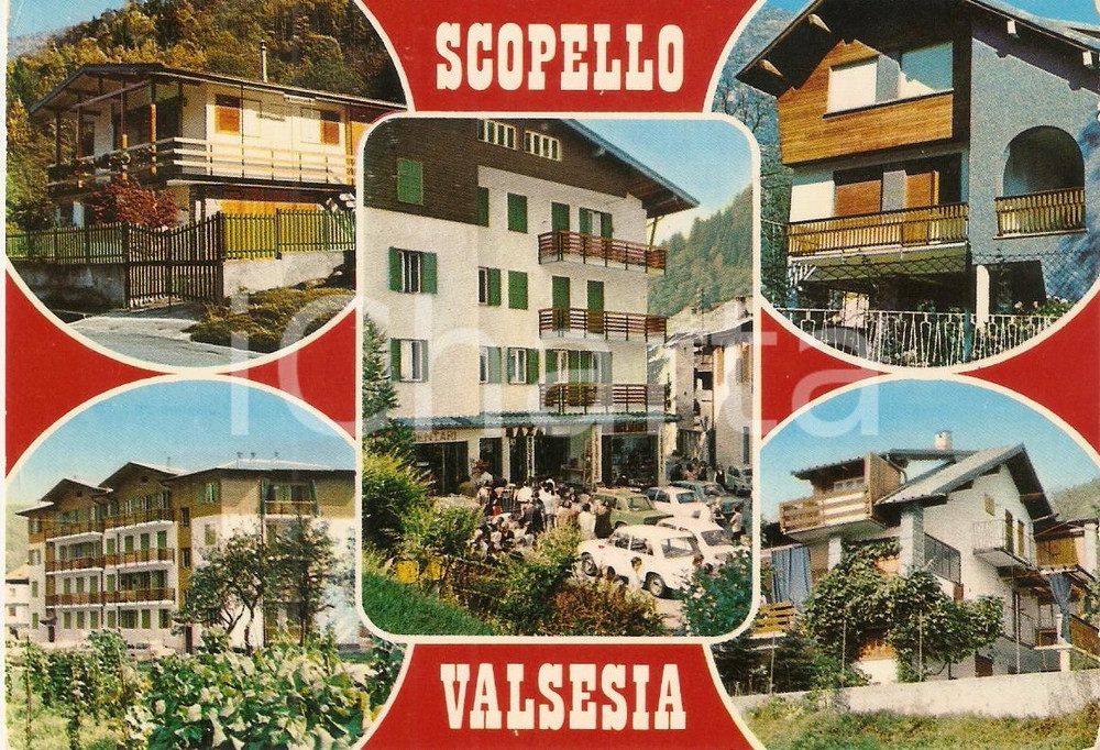 Cartolina originale da collezione 1975 ca SCOPELLO VC Vedutine del paese VALSESIA Cartolina FG VG 1