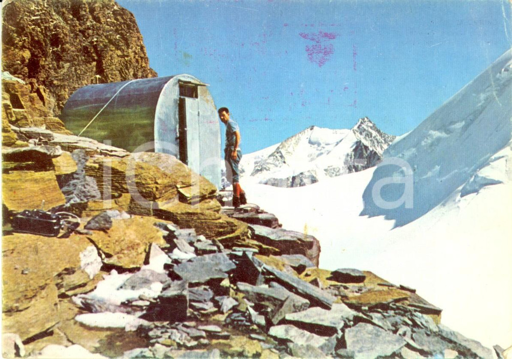 Cartolina originale da collezione 1970 ca AOSTA Bivacco Cesare VOLANTE Giorgio ROSSI allo SCHWARZTOR *Cartolina FG 1
