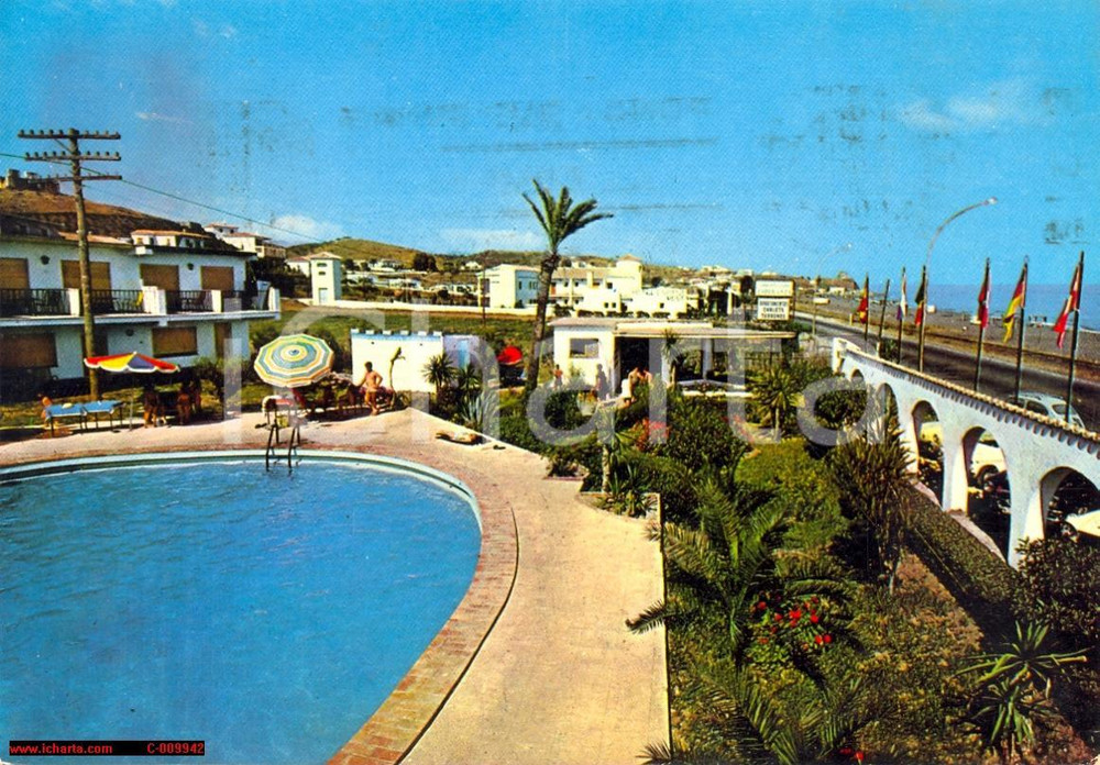 Cartolina originale da collezione 1969 BENAJARAFE ES Urbanizacion Esperanza Piscina e panorama Cartolina FG VG 1