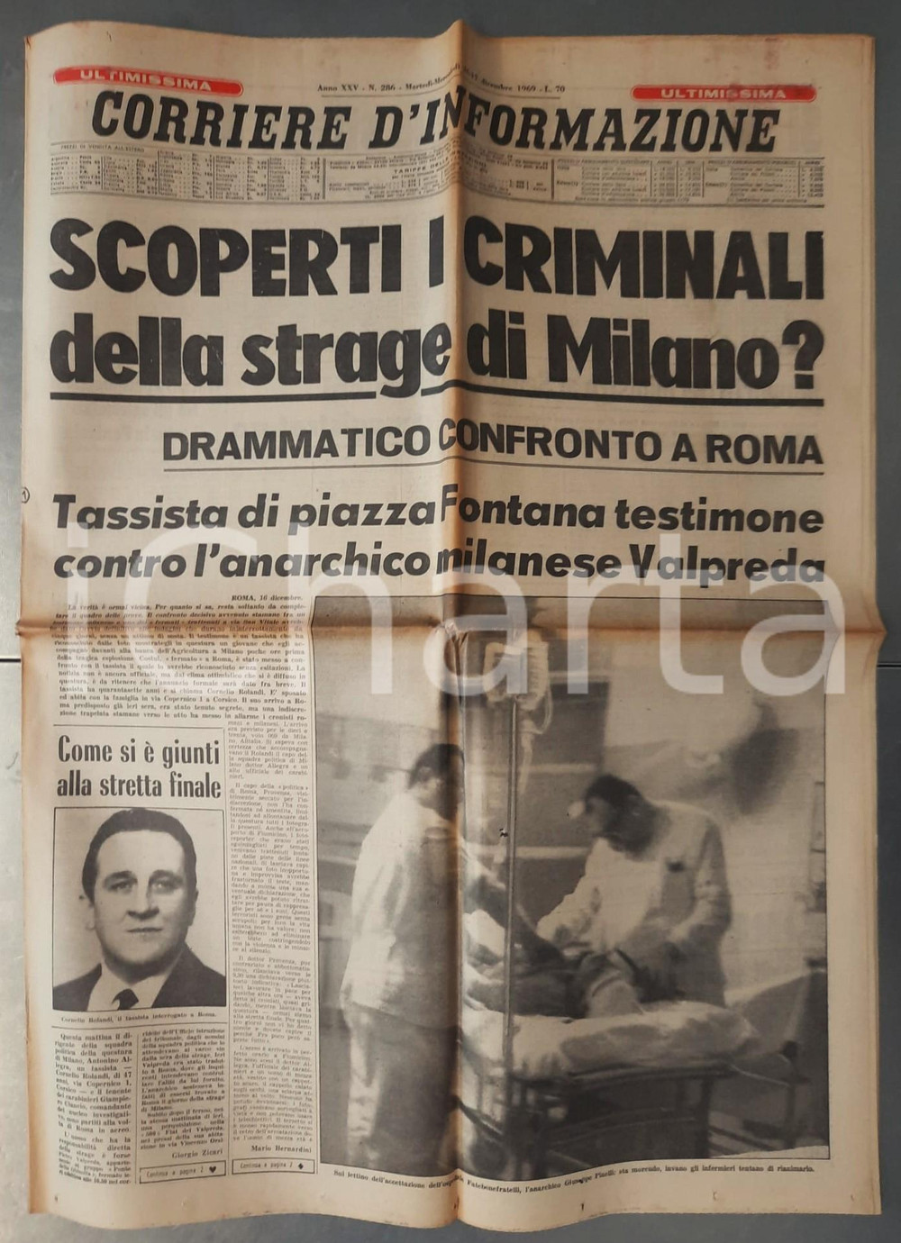 Giornale, rivista storica 1969 CORRIERE D INFORMAZIONE Piazza Fontana  Scoperti i criminali? Giornale 1