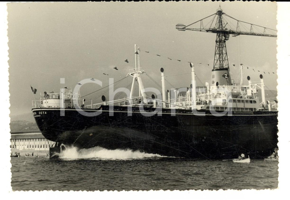 Cartolina originale da collezione 1960 ca PALERMO Varo della nave ZETA Foto seriale 14x9 cm 1