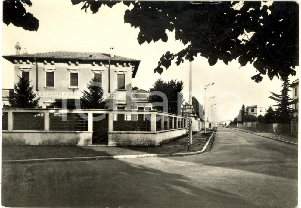 Cartolina originale da collezione 1960 ca GALLARATE VA Asilo BARACCA e via Raffaello SANZIO Cartolina FG 1