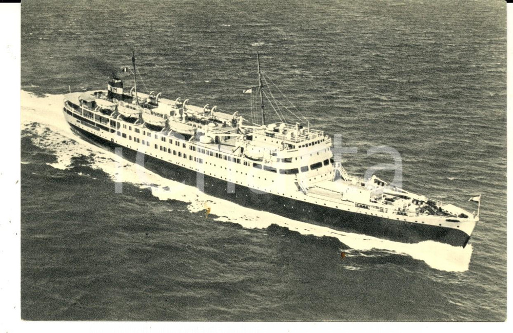 Cartolina originale da collezione 1955 ca COMPAGNIE DE NAVIGATION MIXTE ALGERIE  TUNISIE Paquebot EL DJEZAIR 1