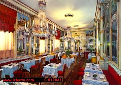 Cartolina originale da collezione 1960 ca TORINO Il salone CAVOUR Ristorante del Cambio Cartolina 1