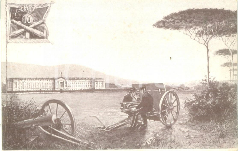 Cartolina originale da collezione 1920 ca CASERTA Soldati 10° Reggimento Artiglieria da Campagna Cartolina FP NV 1