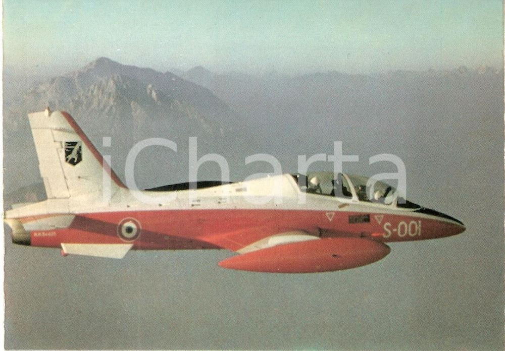 Cartolina originale da collezione 1975 ca AERONAUTICA MILITARE Reattore biposto MB 339 Cartolina FG VG 1