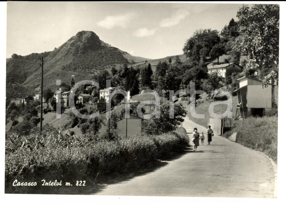 Cartolina originale da collezione 1962 CASASCO D'INTELVI (CO) Veduta panoramica con strada di accesso *FG VG 1