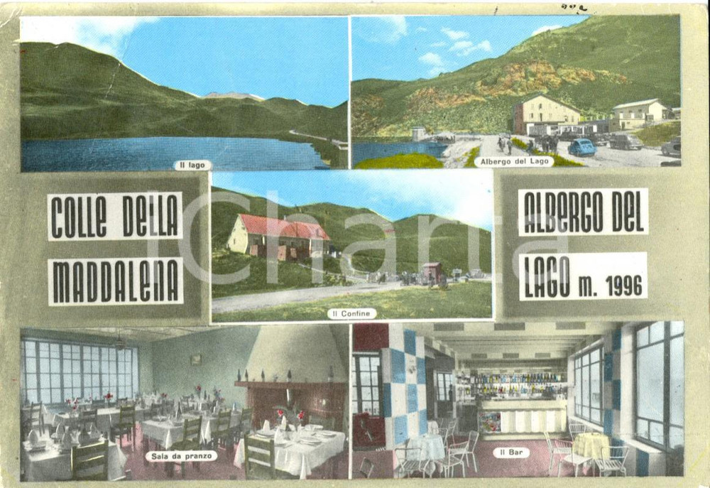Cartolina originale da collezione 1967 COLLE DELLA MADDALENA (CN) Vedutine dellALBERGO DEL LAGO *Cartolina FG VG 1