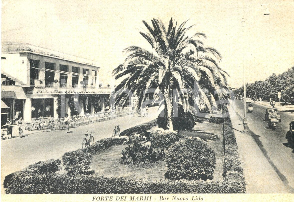 Cartolina originale da collezione 1958 FORTE DEI MARMI LU Scorcio Bar Nuovo LIDO Cartolina animata FG VG 1