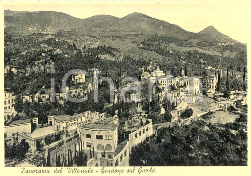 Cartolina originale da collezione 1940 ca GARDONE RIVIERA BS Panorama del VITTORIALE Cartolina postale FG NV 1