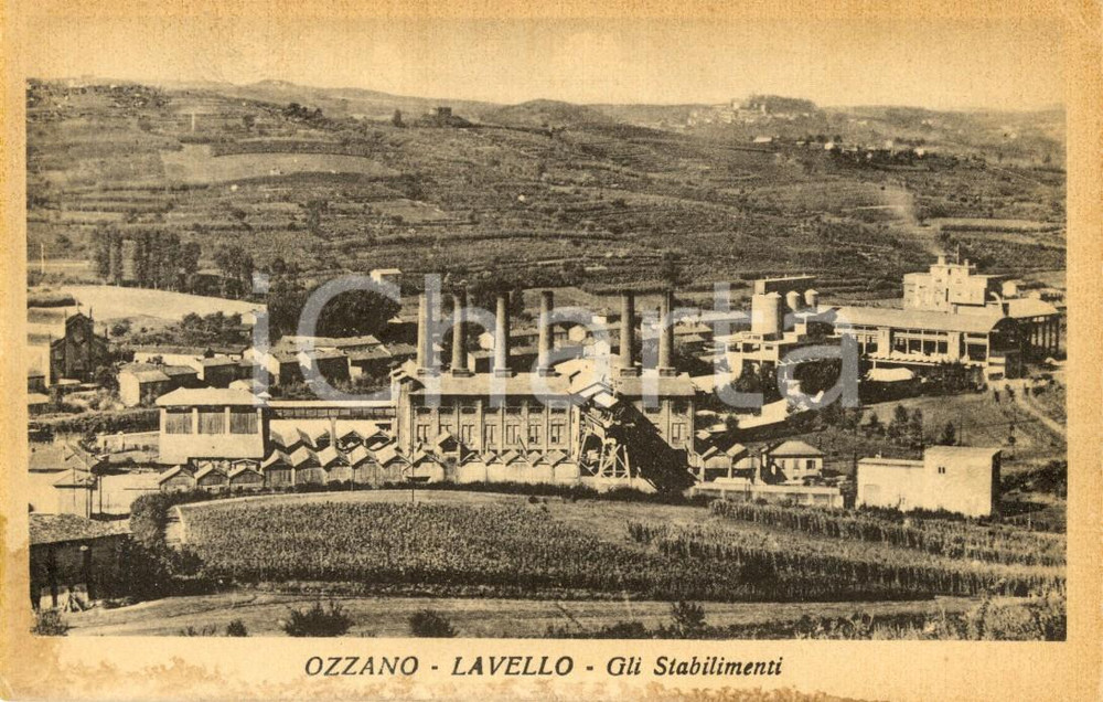 Cartolina originale da collezione 1940 ca OZZANO MONFERRATO AL Veduta stabilimenti del LAVELLO Cartolina FP NV 1