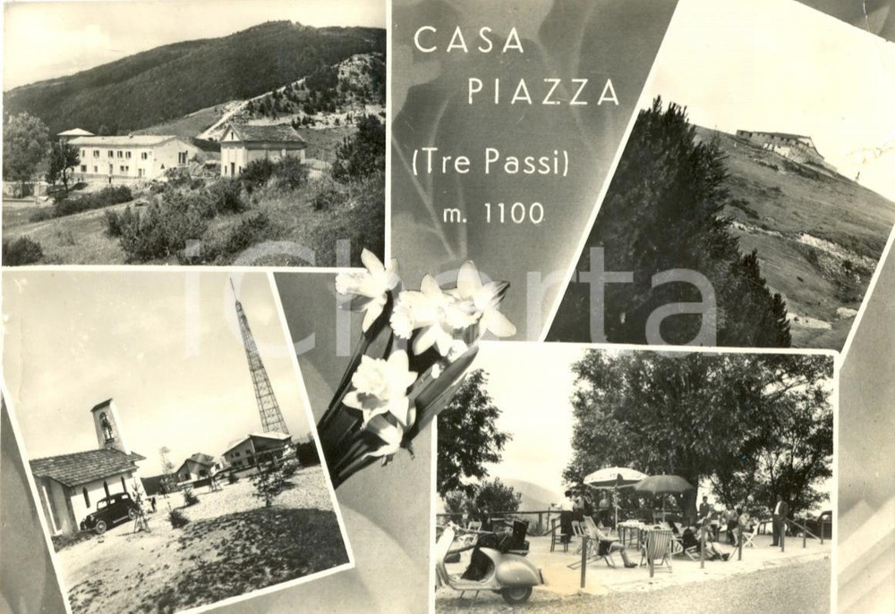 Cartolina originale da collezione 1958 MONTE PENICE PV Vedutine di CASA PIAZZA e di TRE PASSI Cartolina FG VG 1