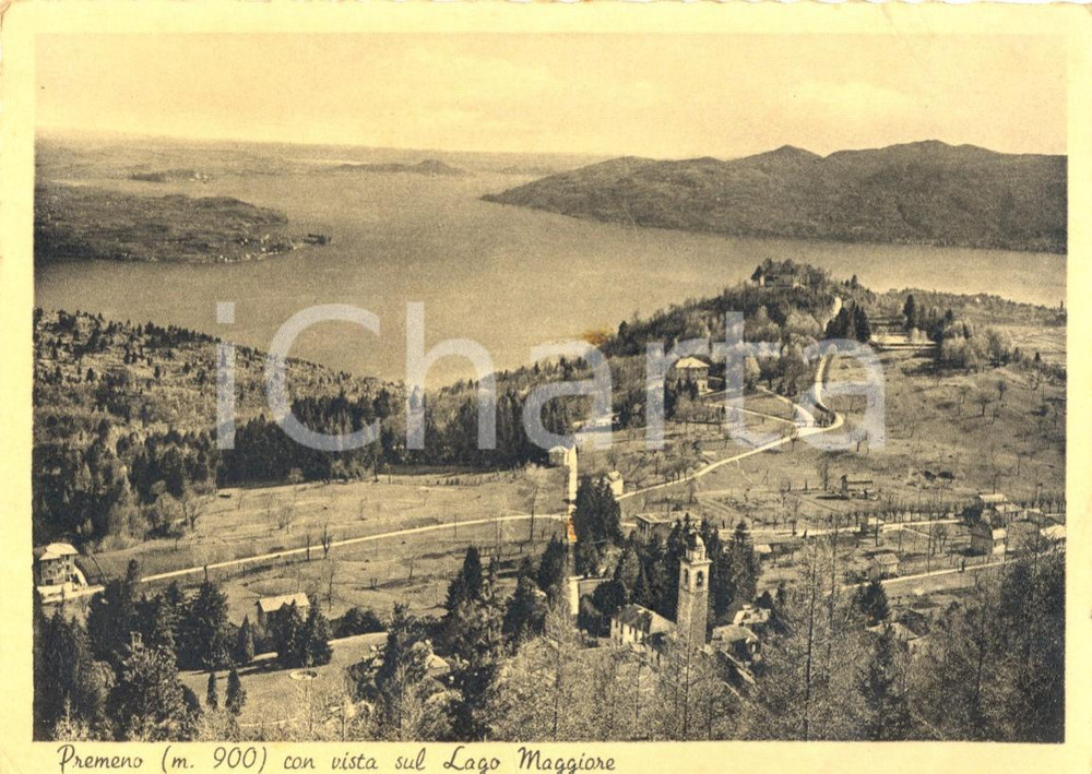 Cartolina originale da collezione 1940 ca PREMENO VB Panorama del paese sul Lago MAGGIORE FG NV 1