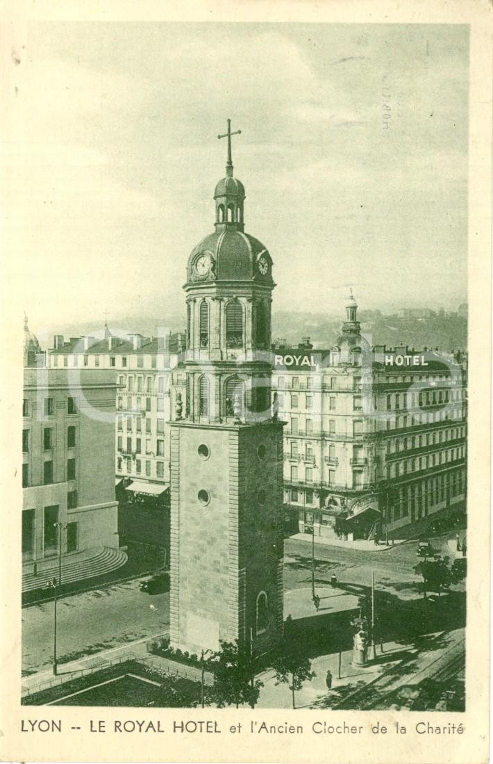 Cartolina originale da collezione 1962 LYON FR Hotel ROYAL et ancien clocher de la CHARITE  ANIMATA FP VG 1