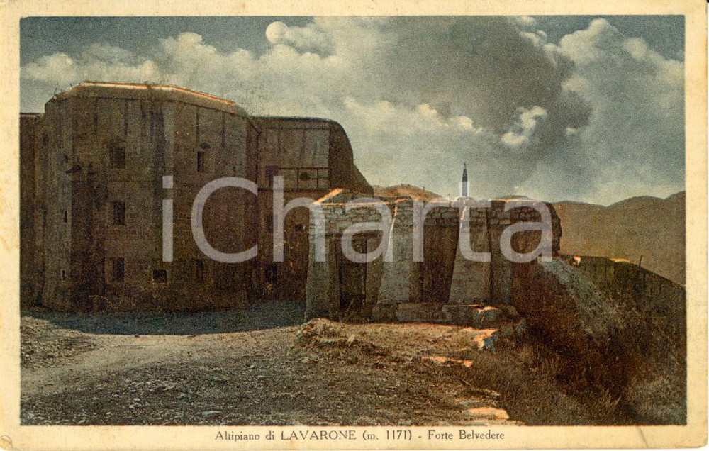 Cartolina originale da collezione 1929 Altopiano di LAVARONE (TN) Veduta del forte BELVEDERE *Cartolina FP VG 1