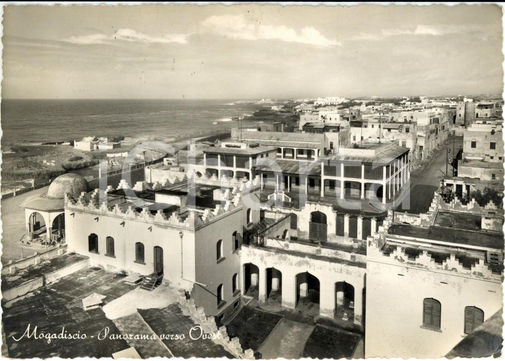 Cartolina originale da collezione 1960 ca MOGADISCIO SOMALIA Panorama città e lungomare Cartolina postale FG VG 1
