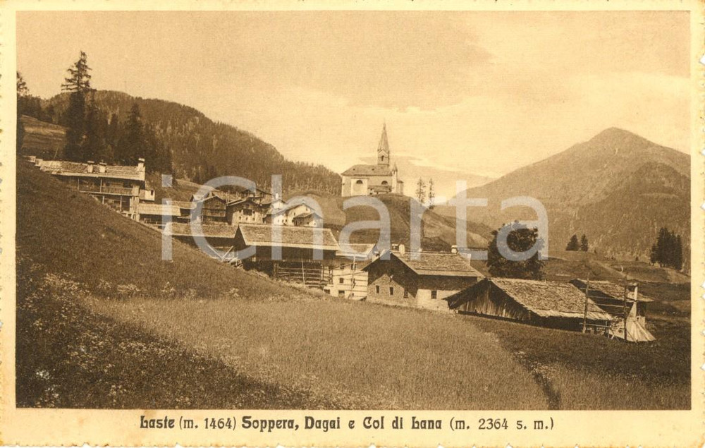 Cartolina originale da collezione 1930 ca ROCCA PIETORE BL Veduta LASTE SOPPERA DAGAI COL DI LANA Cartolina 1