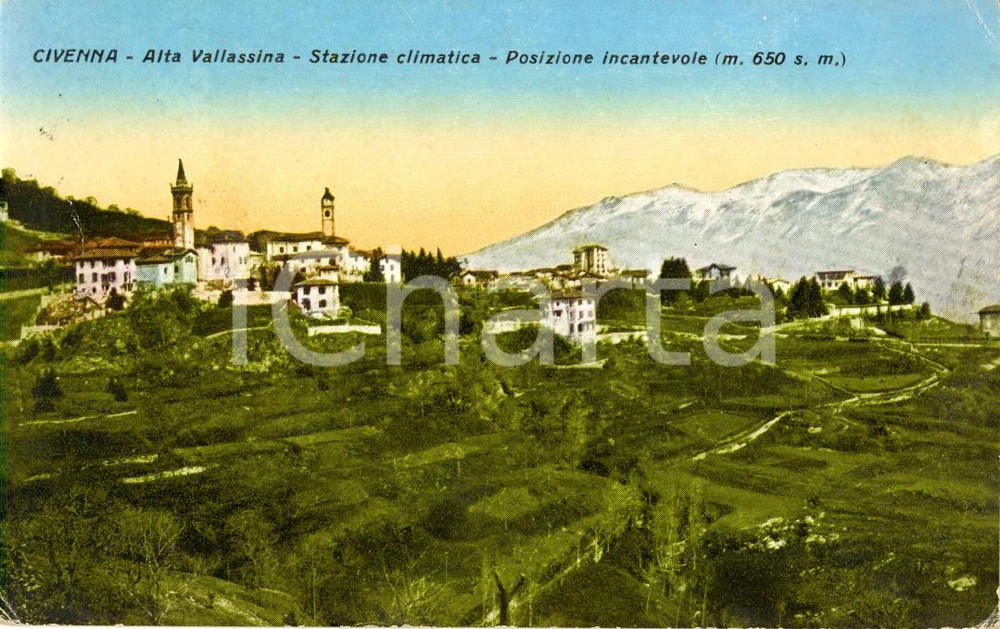 Cartolina originale da collezione 1940 CIVENNA CO Veduta stazione climatica in VALSASSINA VINTAGE FP VG 1