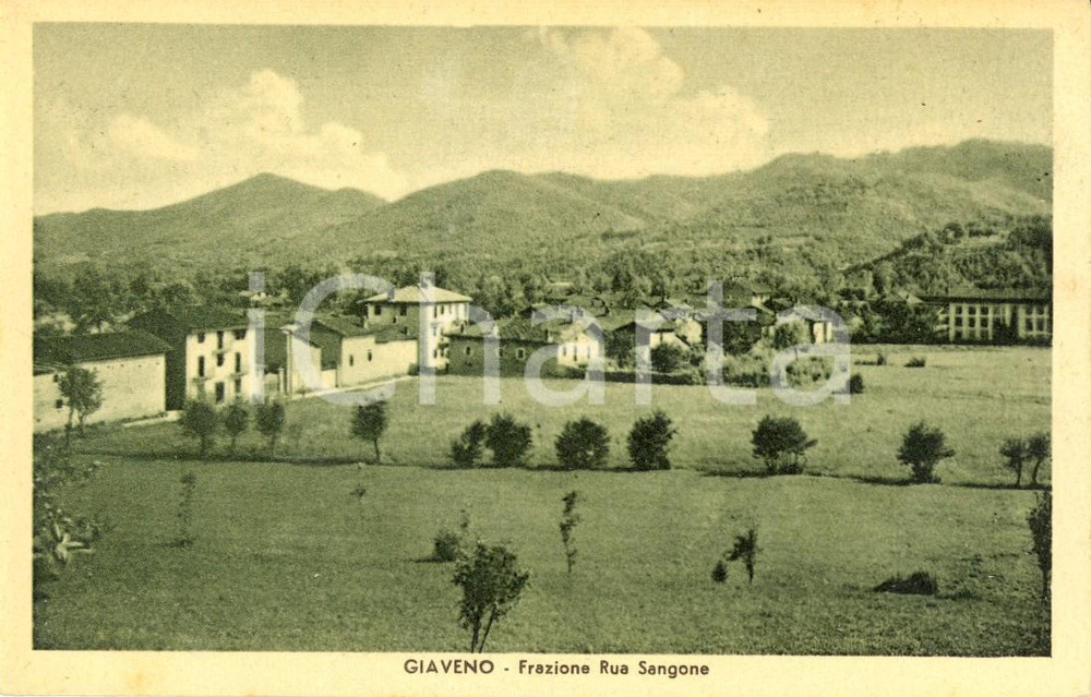 Cartolina originale da collezione 1930 ca GIAVENO (TO) Veduta frazione RUA SANGONE *Cartolina postale FP NV 1