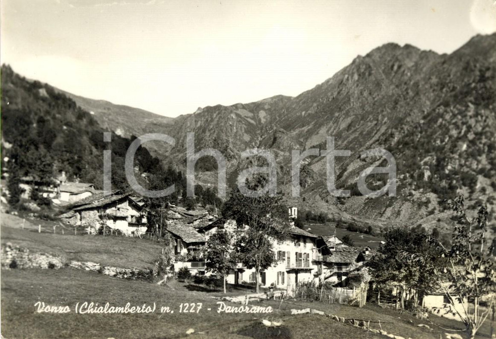 Cartolina originale da collezione 1960 ca CHIALAMBERTO (TO) Panorama della frazione VONZO *Cartolina postale FG NV 1