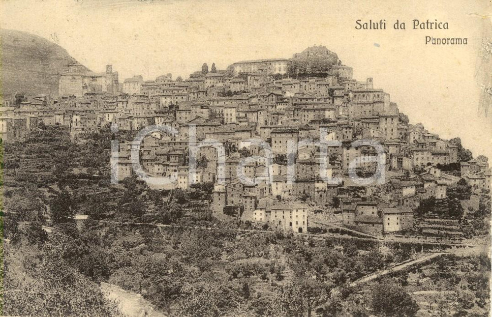 Cartolina originale da collezione 1914 PATRICA FR Veduta panoramica del paese Cartolina postale FP VG 1