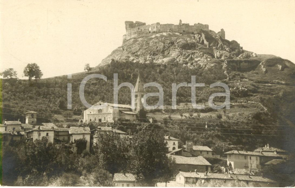 Cartolina originale da collezione 1926 AVIGLIANA (TO) Val di SUSA Panorama del paese e del castello *Cartolina VG 1