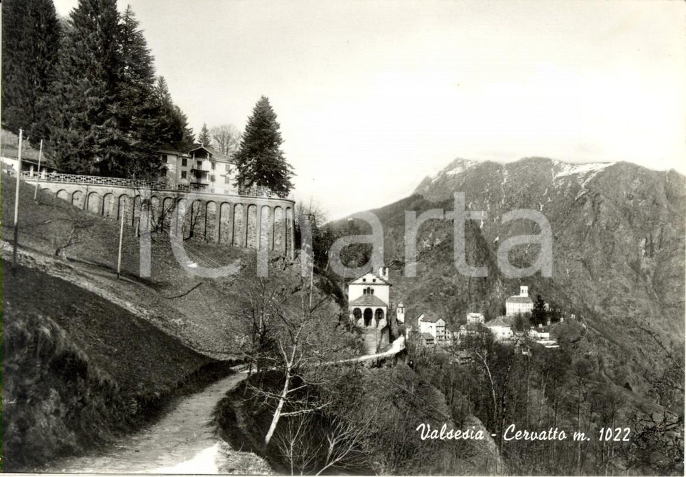Cartolina originale da collezione 1966 CERVATTO VC VALSESIA Strada di ingresso al paese Cartolina postale FP VG 1