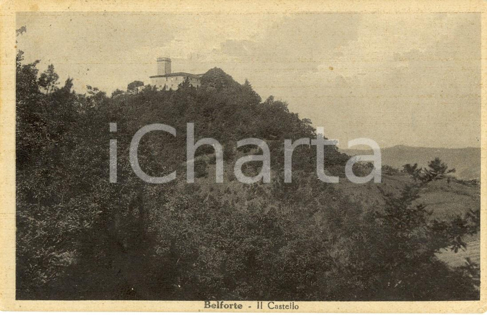 Cartolina originale da collezione 1948 BELFORTE MONFERRATO AL Veduta del castello Cartolina postale FP VG 1