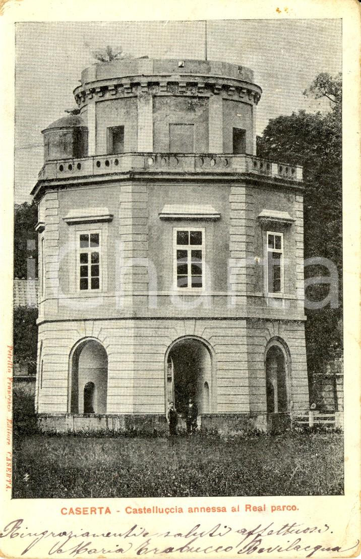 Cartolina originale da collezione 1904 CASERTA Torre CASTELLUCCIA annessa al Real Parco Cartolina ANIMATA FP VG 1