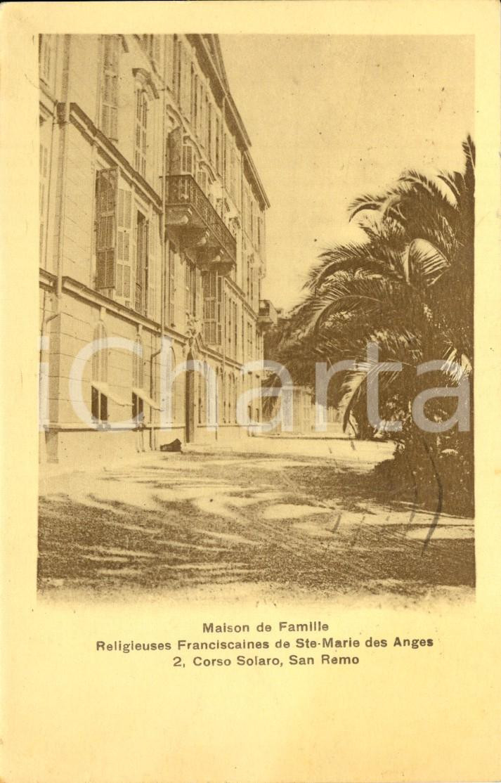 Cartolina originale da collezione 1949 SANREMO IM Casa famiglia francescane SANTA MARIA DEGLI ANGELI Cartolina 1