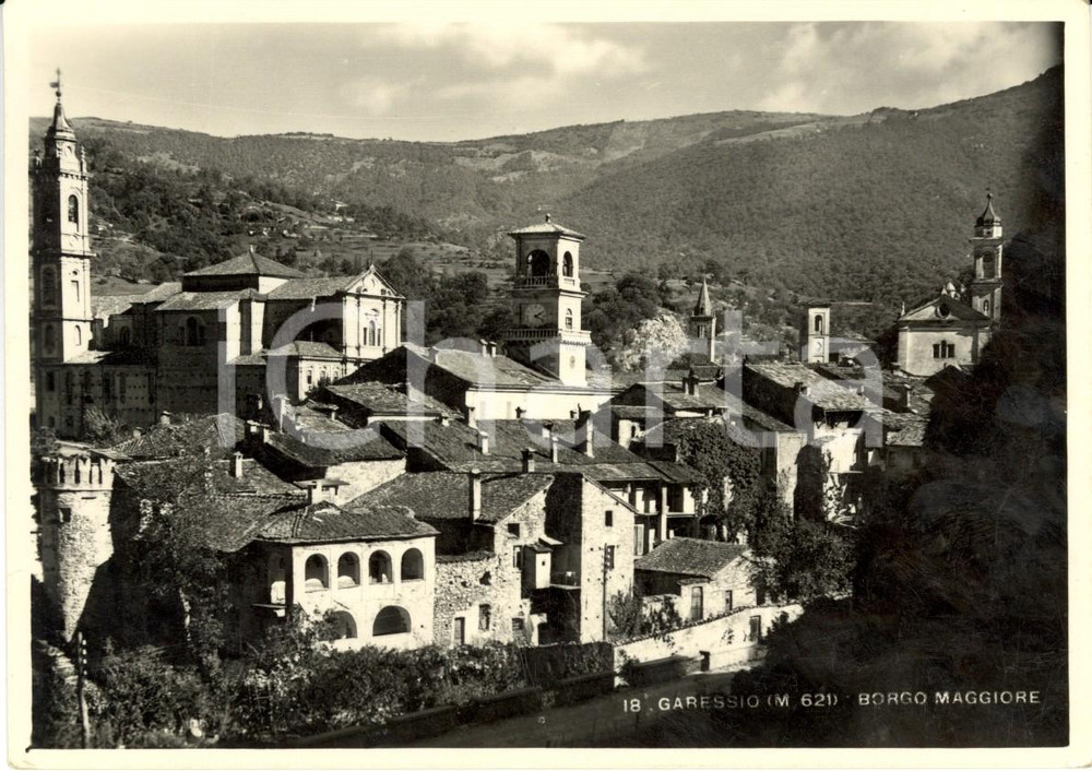 Cartolina originale da collezione 1956 GARESSIO CN Veduta del BORGO MAGGIORE Cartolina postale FG VG 1