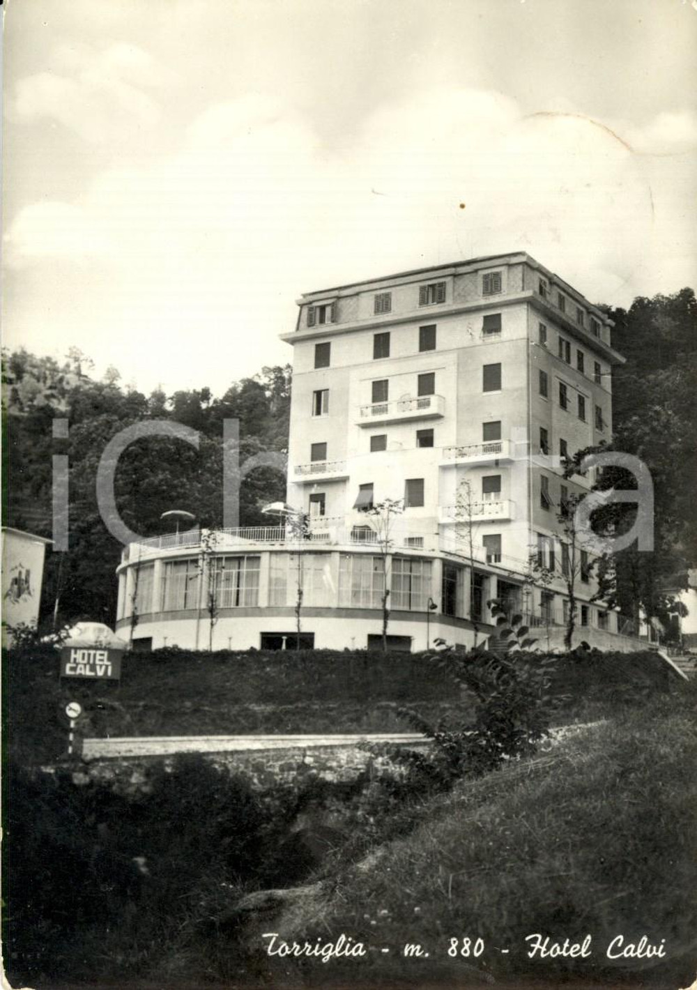 Cartolina originale da collezione 1957 TORRIGLIA (GE) Veduta dell'Hotel CALVI *Cartolina postale FG VG 1