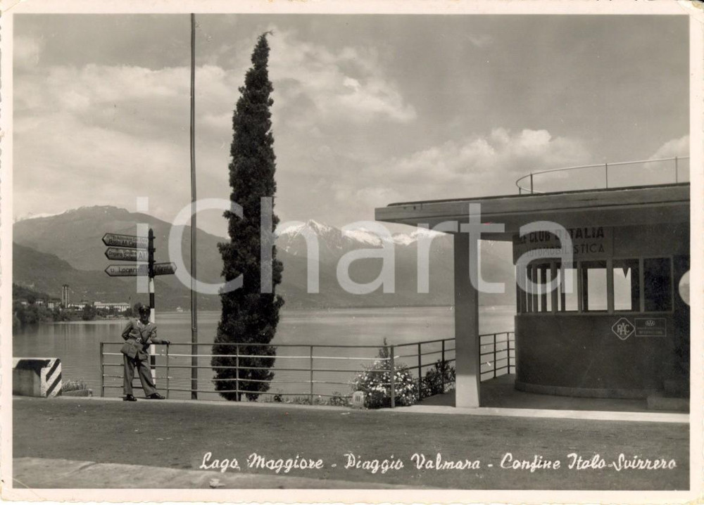 Cartolina originale da collezione 1952 CANNOBIO VB Confine Italosvizzero a PIAGGIO VALMARA Animata FP VG 1