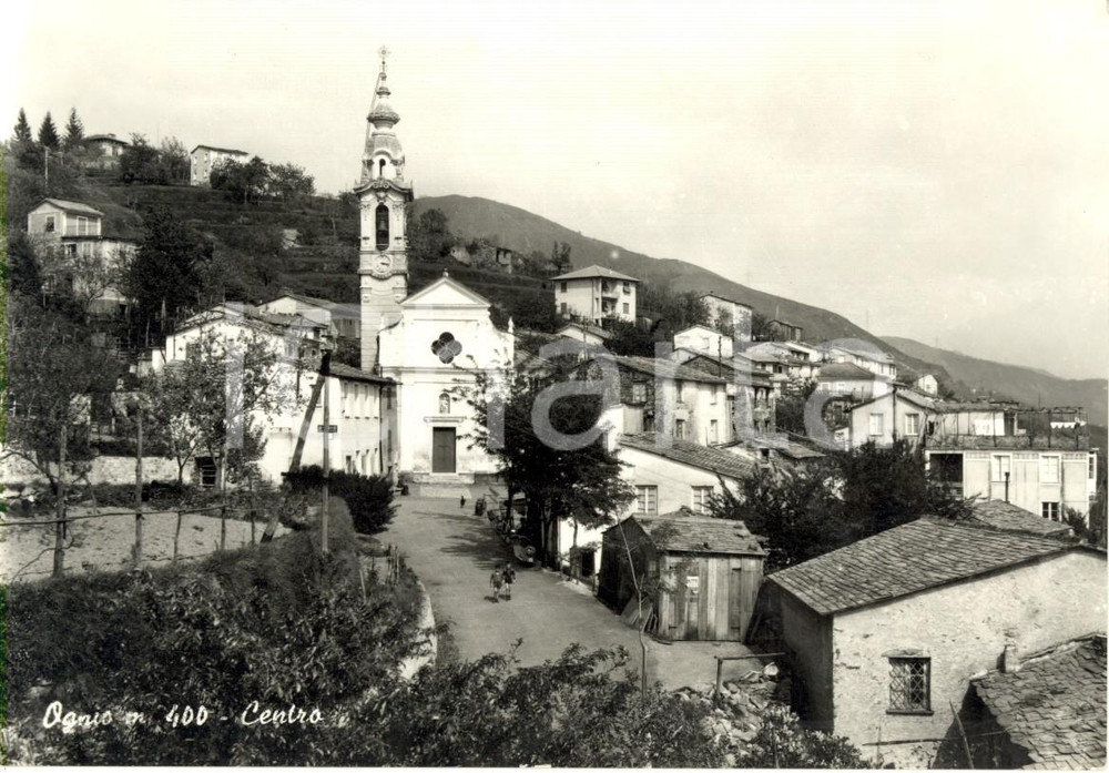 Cartolina originale da collezione 1950 ca NEIRONE GE Veduta della frazione OGNIO Cartolina ANIMATA FG NV 1