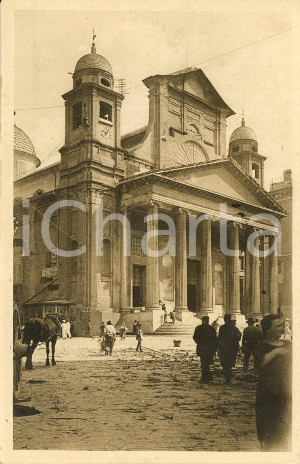 Cartolina originale da collezione 1926 GENOVA Chiesa della SANTISSIMA ANNUNZIATA *Cartolina ANIMATA FP VG 1