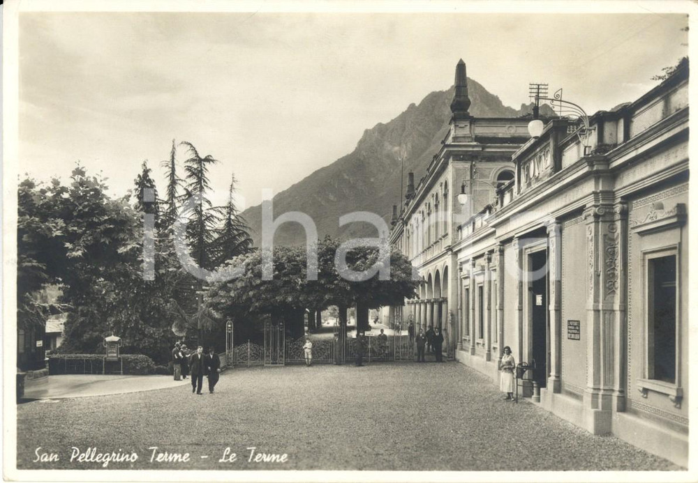 Cartolina originale da collezione 1940 ca SAN PELLEGRINO TERME BG Ingresso alle terme Cartolina ANIMATA FG NV 1