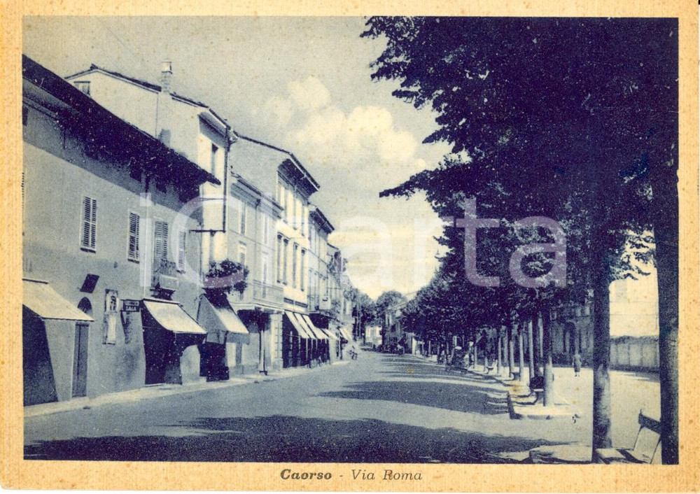 Cartolina originale da collezione 1940 ca CAORSO (PC) Veduta di via ROMA *Cartolina postale FG NV 1