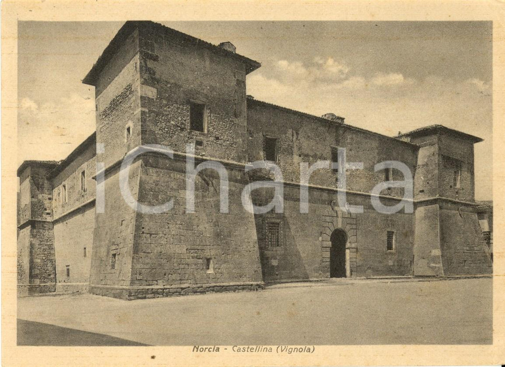 Cartolina originale da collezione 1939 NORCIA PG Veduta della CASTELLINA del VIGNOLA Cartolina postale FG NV 1
