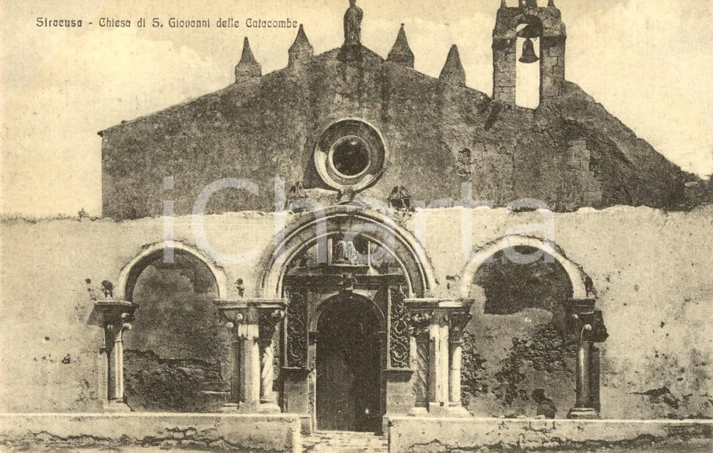 Cartolina originale da collezione 1920 ca SIRACUSA Chiesa di SAN GIOVANNI DELLE CATACOMBE Cartolina postale FP NV 1
