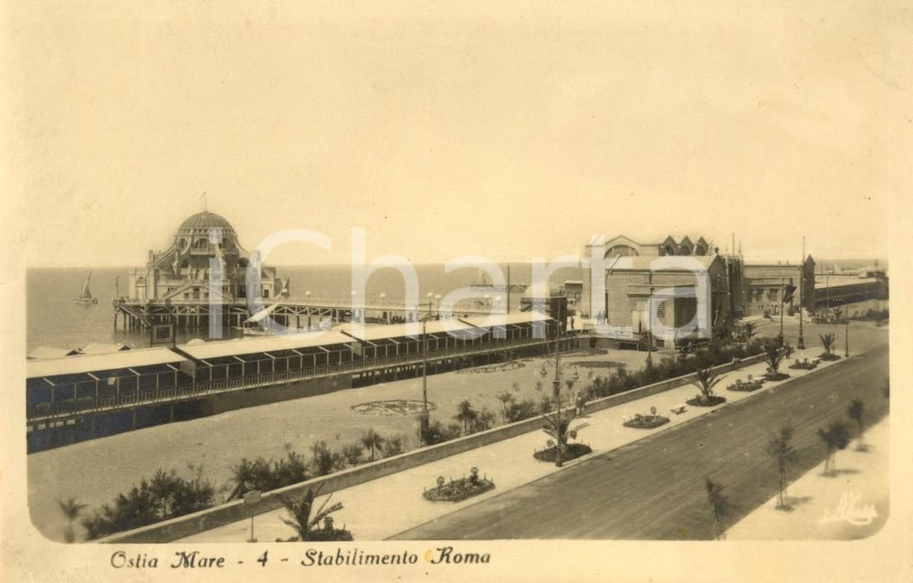 Cartolina originale da collezione 1920 ca OSTIA ROMA Veduta dello stabilimento balneare ROMA Cartolina FP NV 1