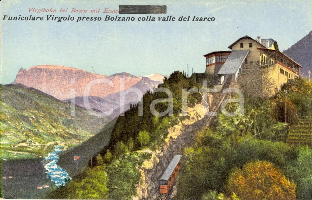 Cartolina originale da collezione 1930 ca BOLZANO La funicolare VIRGOLO e valle ISARCO Cartolina FP NV 1