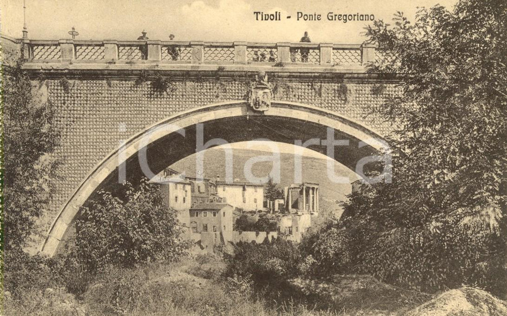 Cartolina originale da collezione 1920 ca TIVOLI ROMA Veduta del ponte GREGORIANO Cartolina ANIMATA FP NV 1