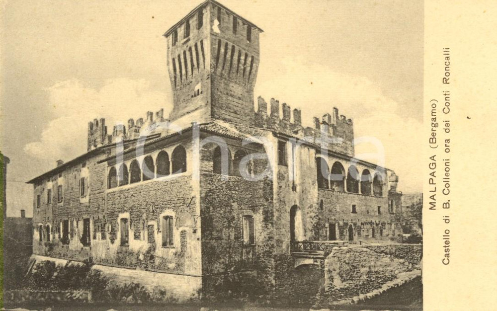 Cartolina originale da collezione 1915 ca CAVERNAGO (BG) Veduta del castello MALPAGA *Cartolina postale FP NV 1