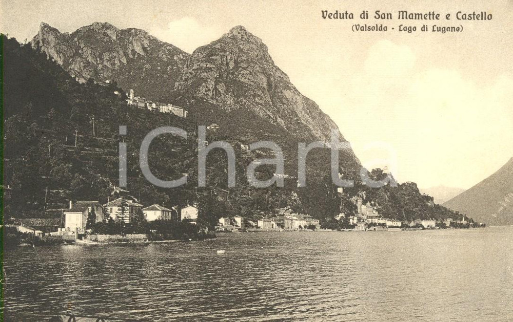 Cartolina originale da collezione 1930 ca VALSOLDA CO Lago di LUGANO Frazioni SAN MAMETE E CASTELLO Cartolina NV 1