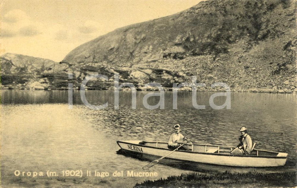 Cartolina originale da collezione 1940 ca OROPA (BI) Barca NERINA sul lago MUCRONE *Cartolina FP NV 1
