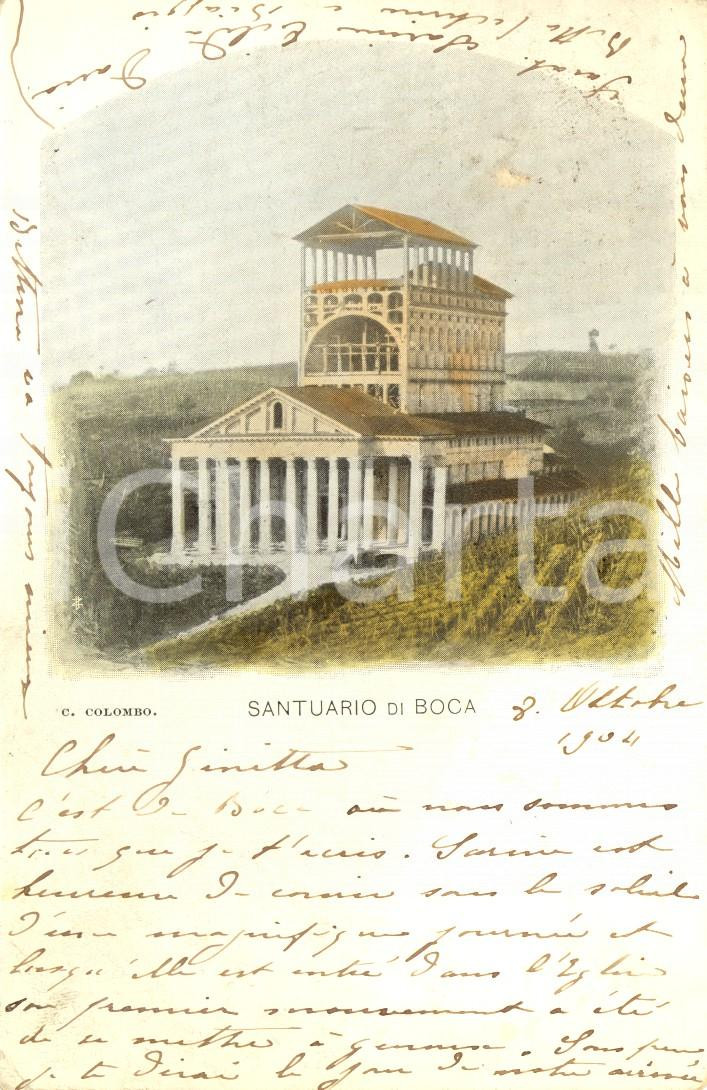 Cartolina originale da collezione 1904 BOCA NO Veduta del Santuario del SANTISSIMO CROCIFISSO Cartolina FP VG 1