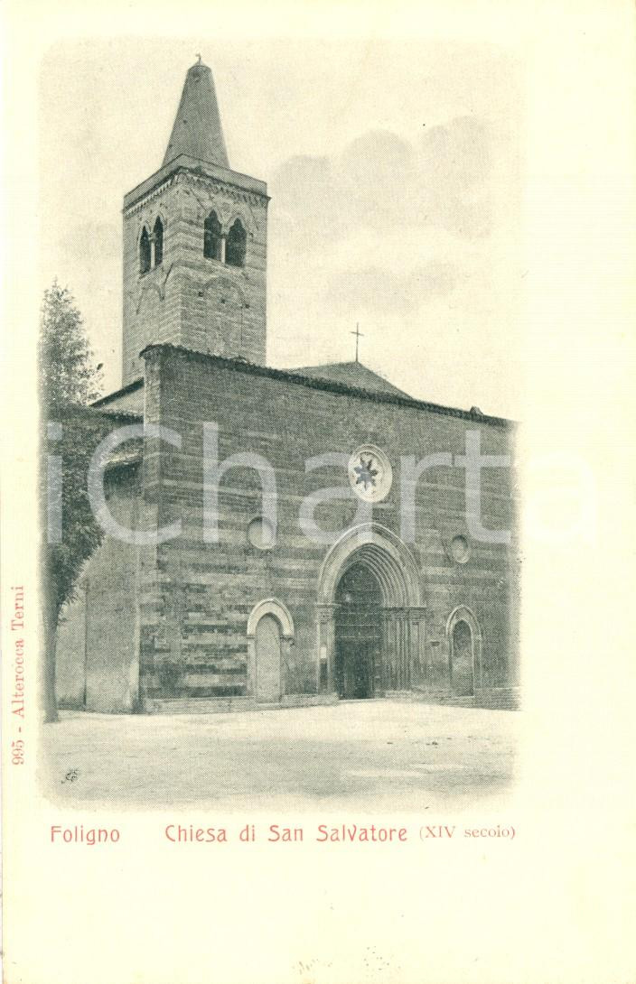 Cartolina originale da collezione 1900 ca FOLIGNO PG Veduta della chiesa di SAN SALVATORE Cartolina FP NV 1